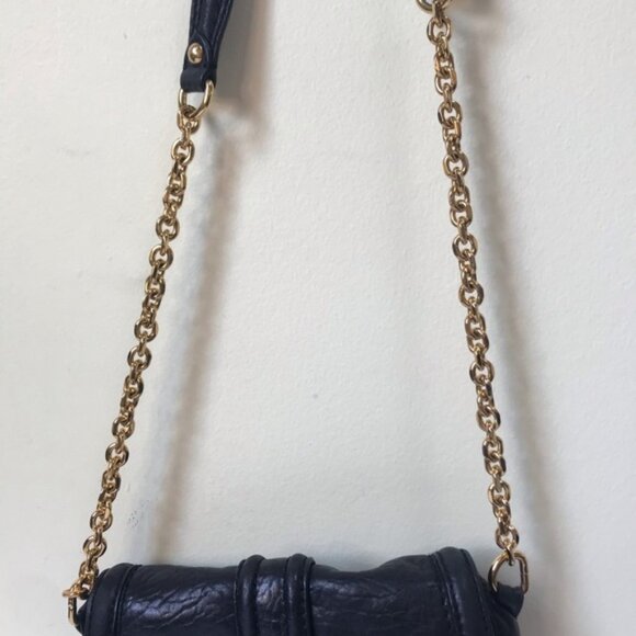 Juicy Couture Y2K Mini Chain Strap Leather Bag WOC Gold Tone hardware Turn Lock - Picture 15 of 16